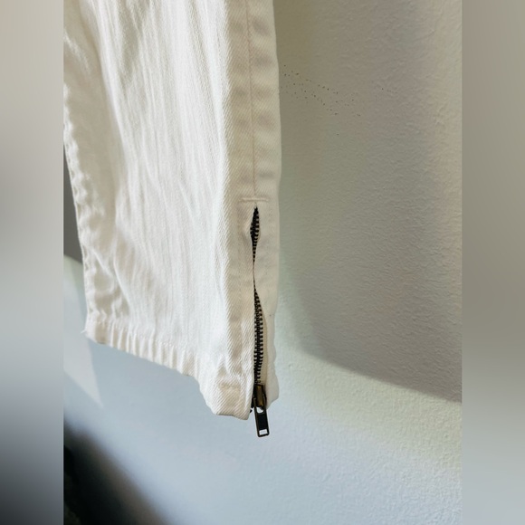 Lauren Jeans Co. Ralph Lauren Women's Size 10 P White Ankle Zip Jeans Stretch - Picture 2 of 8